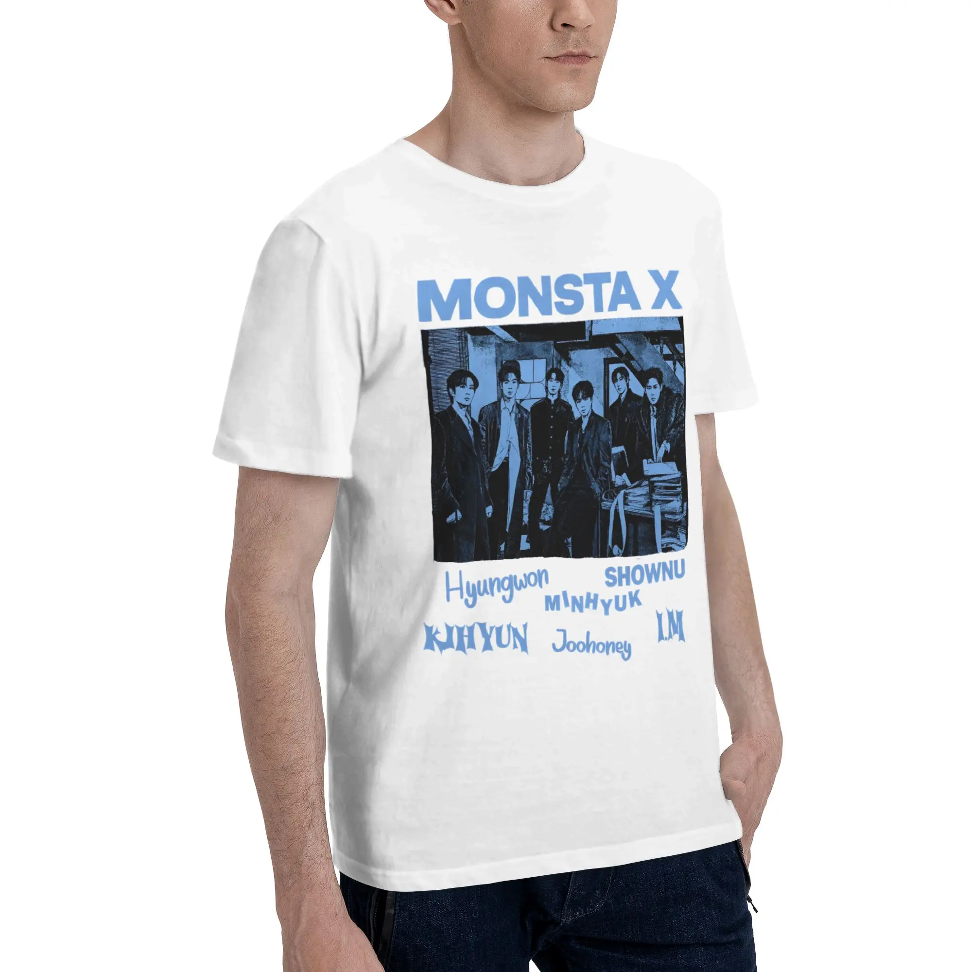 Mens Womens Monsta X the X Nexus North America World Tour Shirt 100% Cotton Print T-Shirt  Clothing Outfits