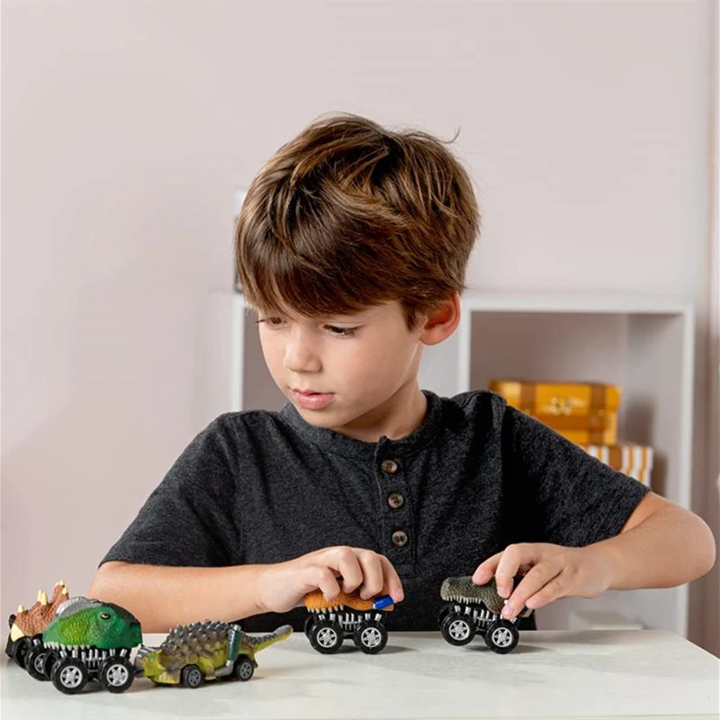 Hot Dinosaur Toy Pull Back Cars Realistic Dino Cars Mini Monster Truck with Big Tires Small Dinosaur Toys for Kids Birthday Gift