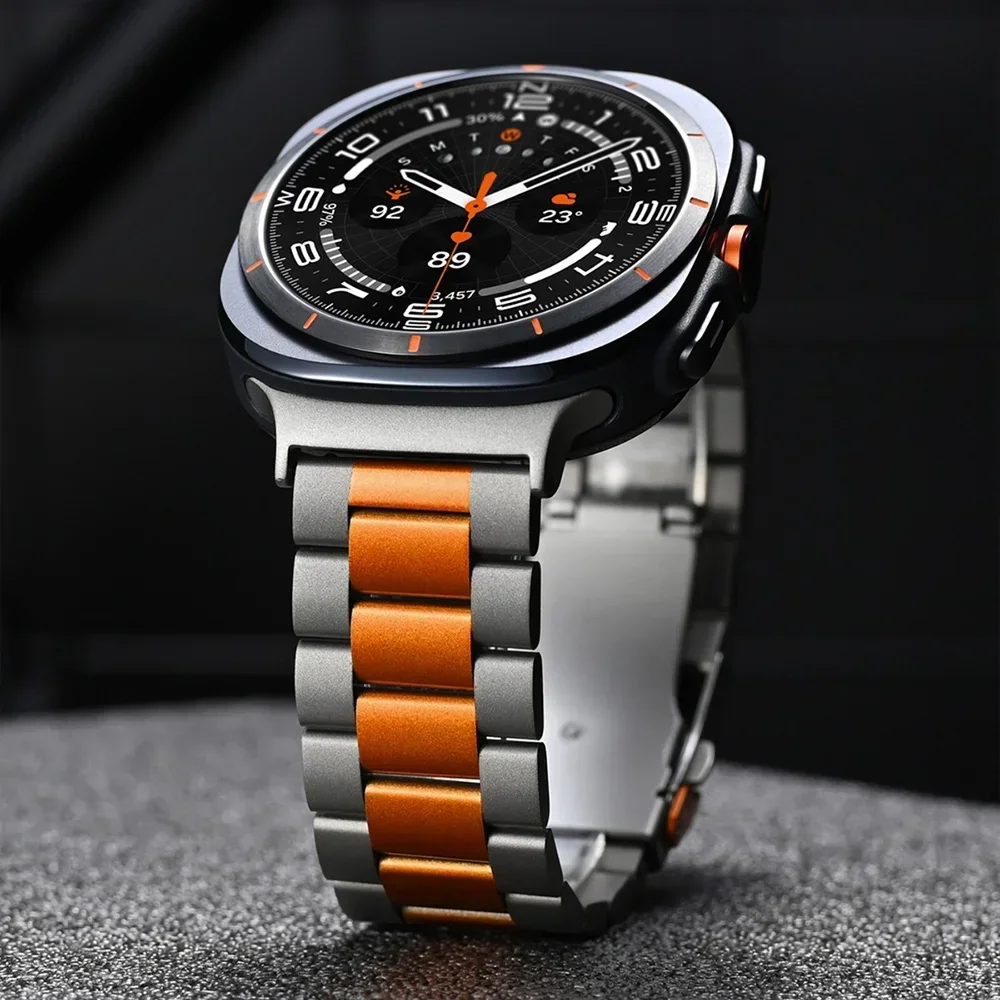 

No Gaps Luxury Titanium Watch Strap For Samsung Galaxy Watch 7 Ultra Metal Bracelet For GALAXY Watch 7 Ultra Curved End Strap