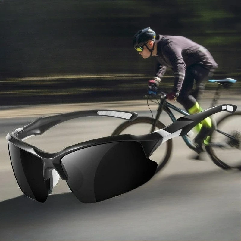 1 Stück polarisierte, leichte Halbrahmen-Sonnenbrille für Herren. Robuste Optik für Laufen, Outdoor-Sportarten und Abenteuer.