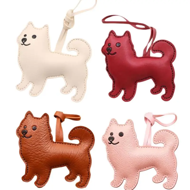 Niedlicher Schlüsselanhänger aus Kunstleder, Taschenanhänger in Form eines Samojed-Hundes für Handtaschen, handgefertigter Tieranhänger, Geschenk für Frauen/perfektes Taschenaccessoire. – Detail 8