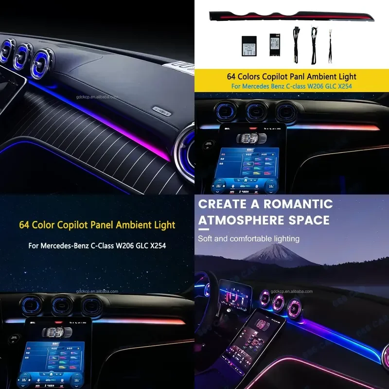high quality Best Quality Car Interior Decoration Co pilot Dynamic Light and Shadow Ambient Light for Mercedes Benz C-class
