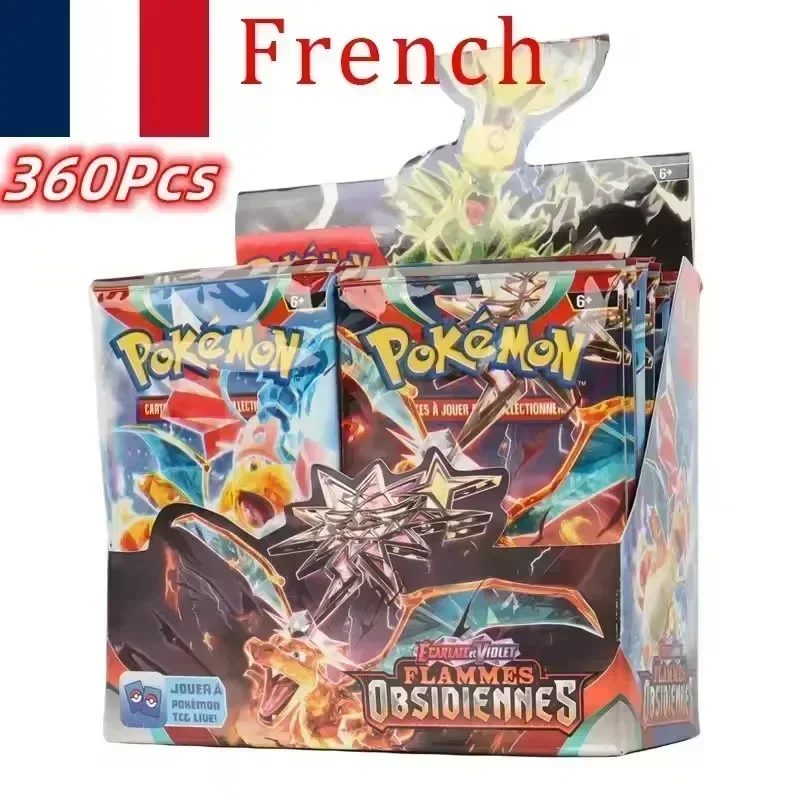 @ 360P Pokémon francés TCG: Ecarlet & Violet Etsncelles Astral Radiance Obsidian Flames Booster Box Pokemon Cards Game 36 Pack Box