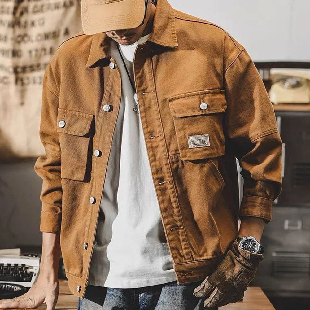 

Coats Jackets Men's Men's Work Clothes Buttons Daily Durable Easy Care Large Size Long Sleeve Loose Outdoor Street Wear