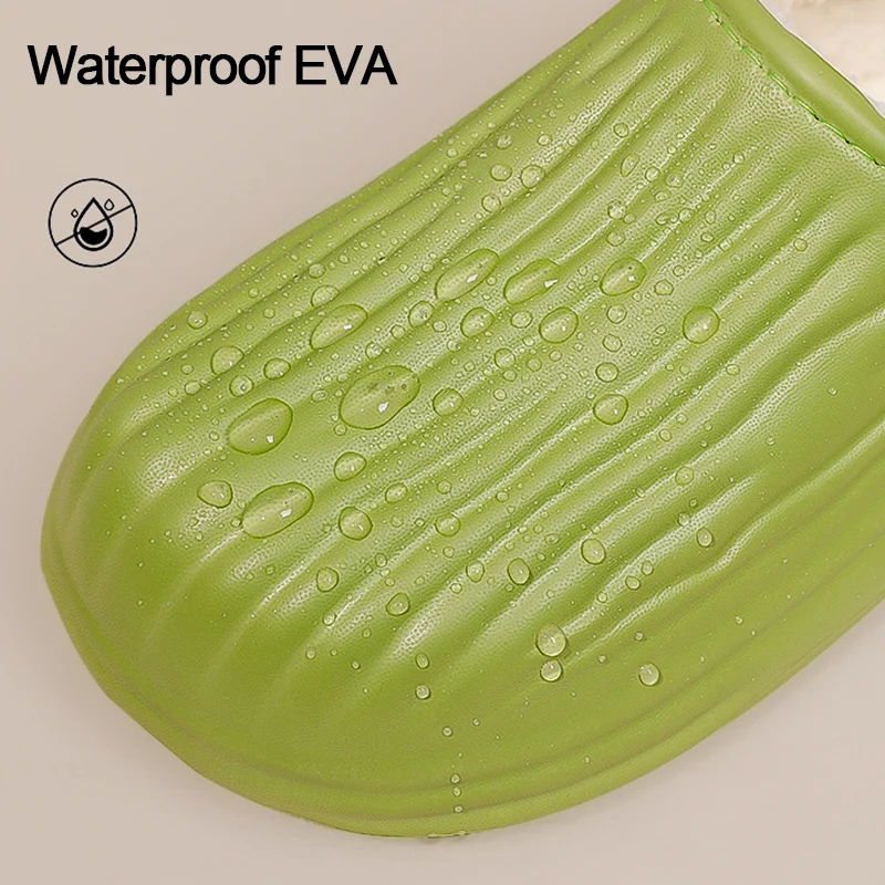 Winter Warm Plush Lined House Slippers for Women Non Slip Waterproof Comfort Indoor Slippers Woman Soft Sole Casual Cotton Shoes #5