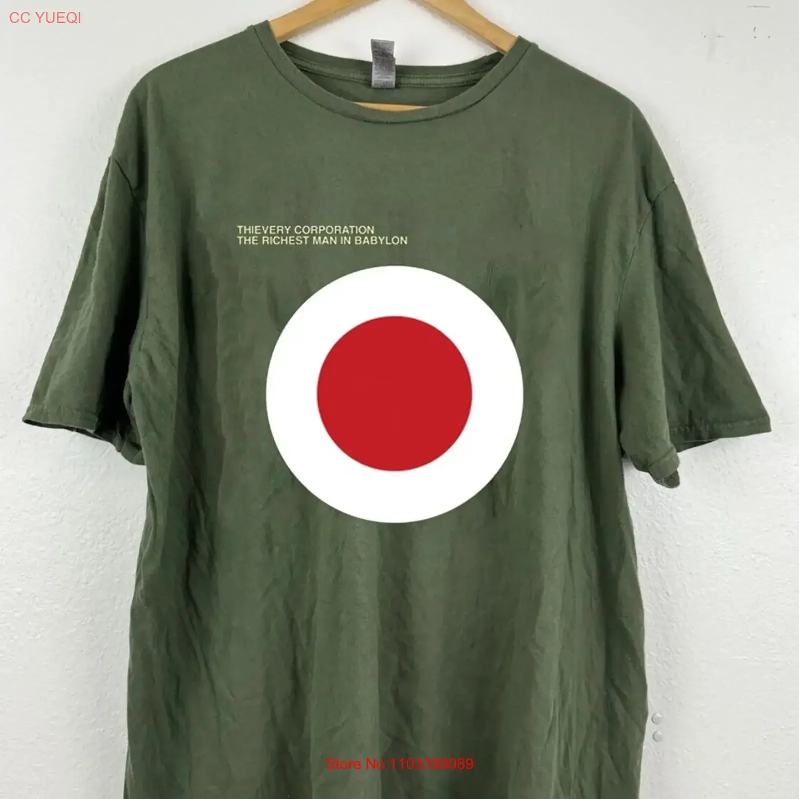 Camiseta Thievery Corporation Richest Man In Babylon, color verde, todas las tallas, estilo vintage, cómoda, a la moda, unisex, con gráfico