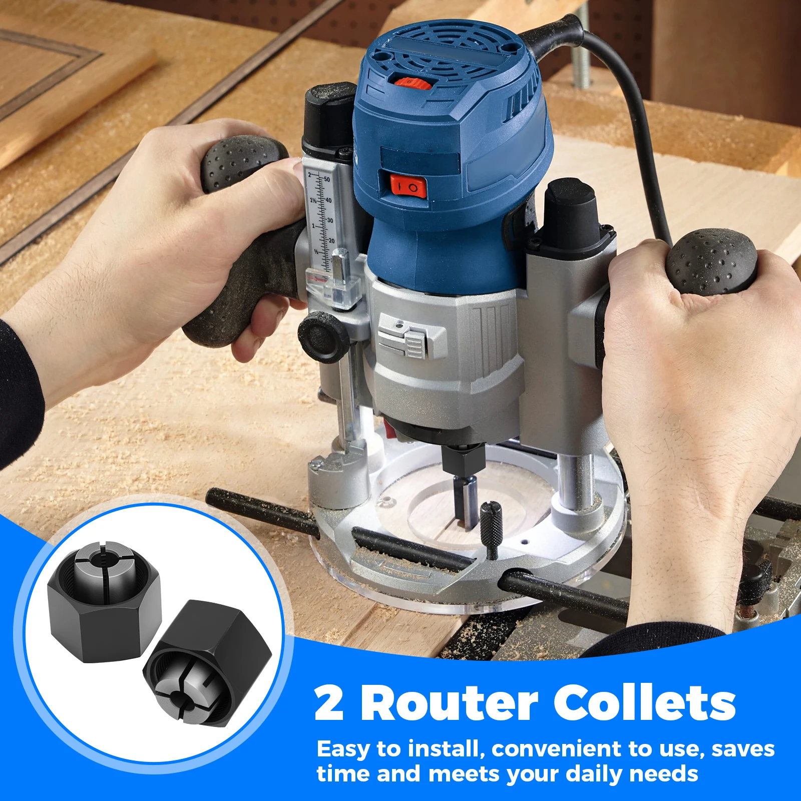 2Pcs 1/4 Inch Router Collet for DW621 DW616 DW616M/D/PK DW616P/S/SK Metal Engraving Machine Collet Chuck Replacement for Router