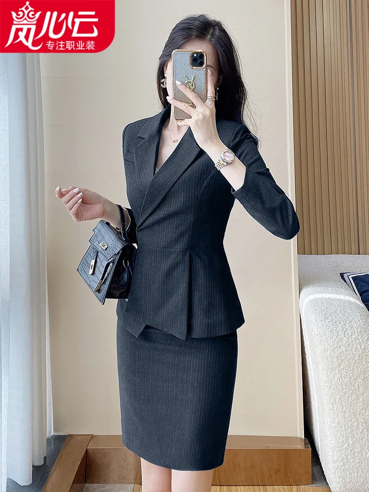 Spring Business Suit Women2024Ruffled Hem Business Formal Wear Hotel Jewelry Store Beauty Salon Workwear