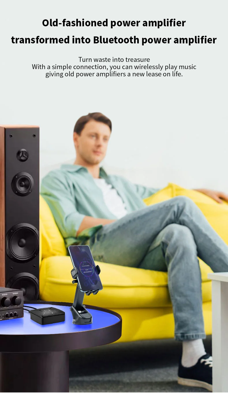 10 Buah Penerima Audio Bluetooth 54 Adaptor 35Mm Ke RCA untuk Amplifier Stereo Rumah Mobil dengan Kualitas Suara HiFi