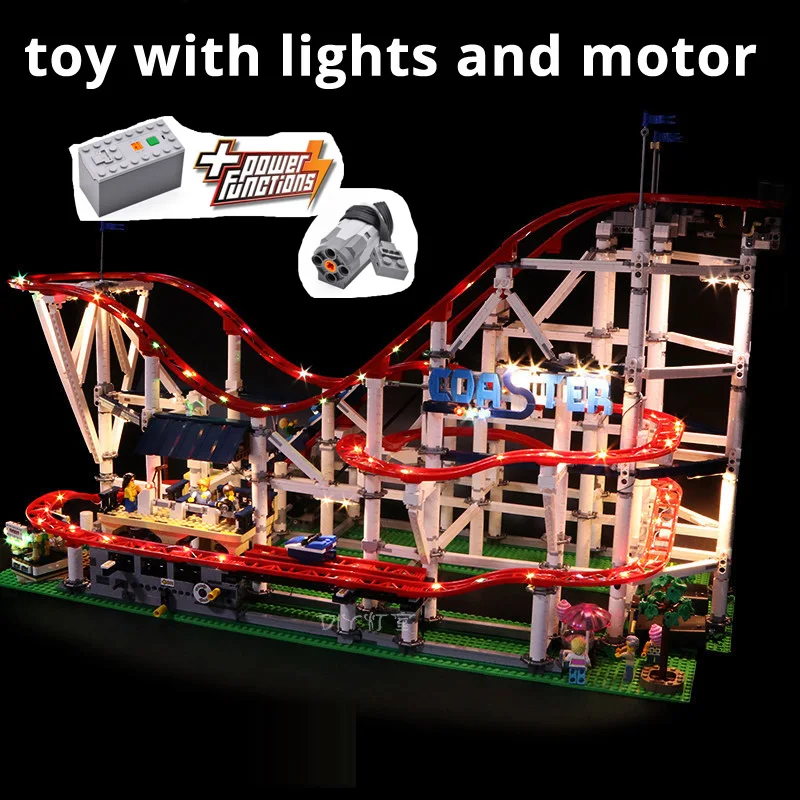 In Stock 4619PCS With Motor Roller Big Coaster Compatible 15039 18003 10261 DIY Model Building Blocks Bricks Kid Birthday Gifts