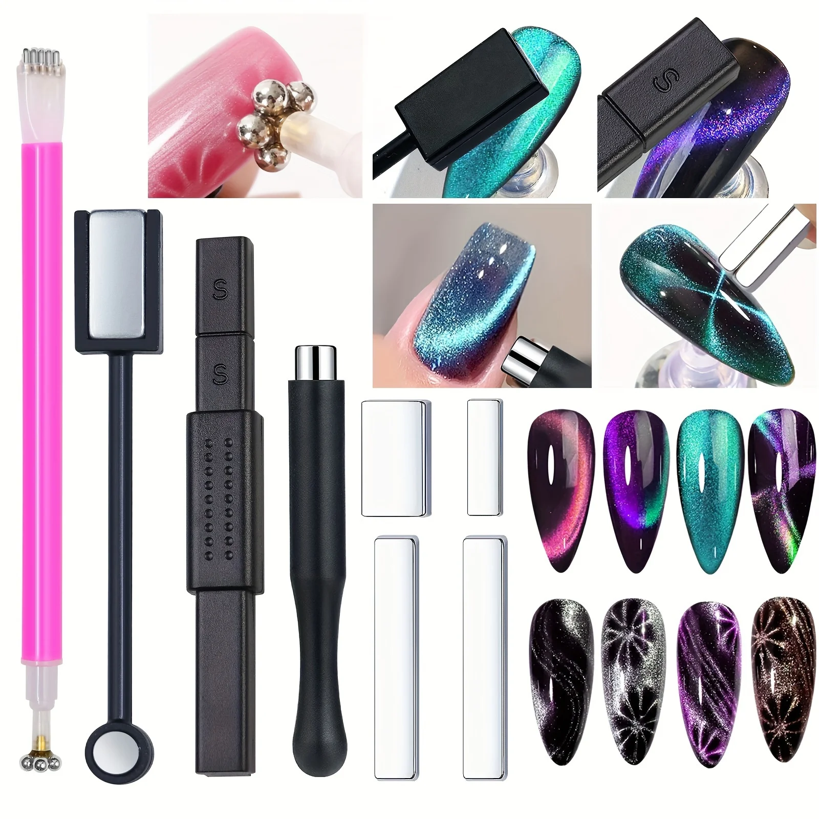 

8pcs/16pcs Magnet Stick Wand Set For 3D Magnetic Cat Eye Gel Magic Nail Art Tool UV Gel Magnet Stick Manicure Nail Art Tools