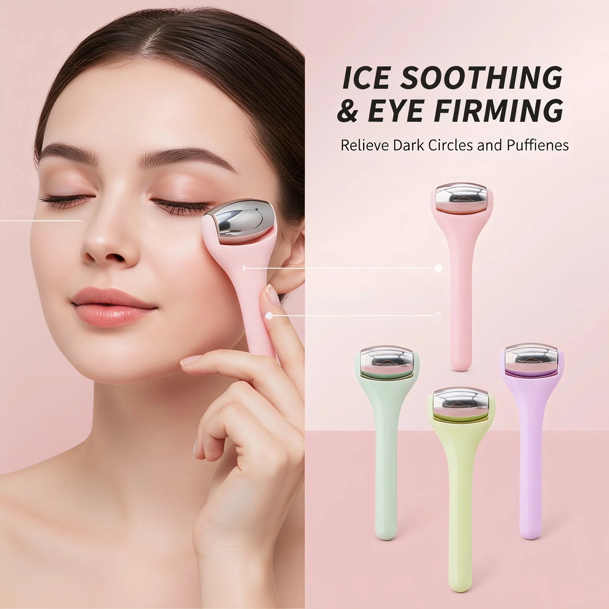 Ice Eye Roller, Cooling Stainless Steel Eye Massage Stick for Puffiness & Dark Circles, Skin Care Beauty Tool view 2