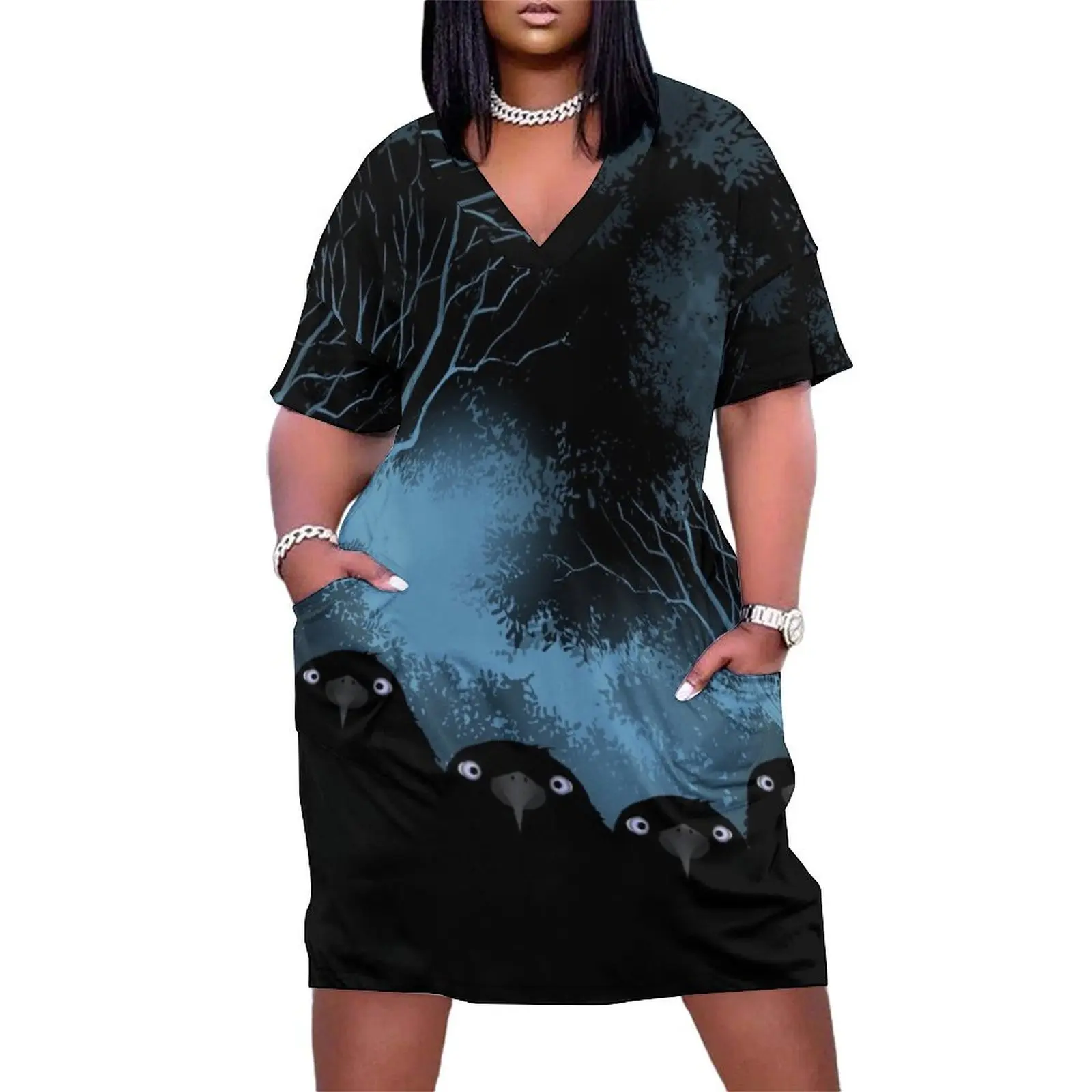 

Eating Crow Loose Pocket Dress dress women summer 2024 dresses for womens 2024 Women"s clothing summer dresses women 2024