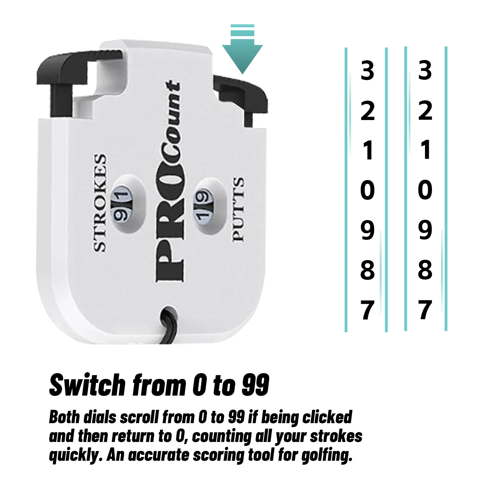 4-Color Golf Mini Score Counter – Portable Two-Digit Scorekeeper with Quick Zero Return, Keychain Golf Accessory