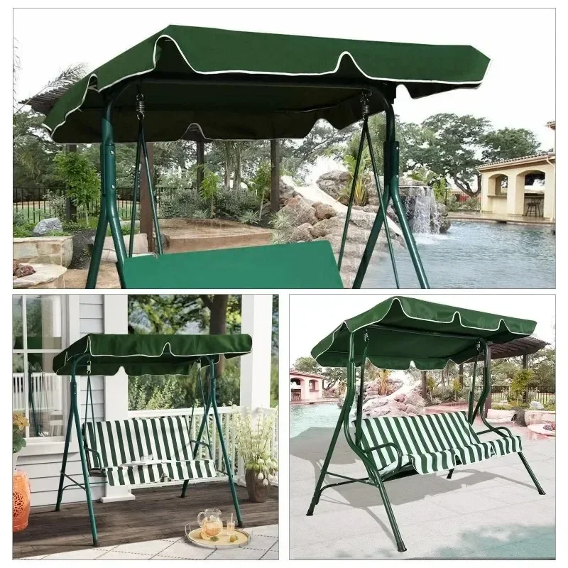 Garden Swing Chair Cover Swing Canopy Replacement Cover 2/3 Seater Waterproof Dustproof Gazebo Canopy Replacement Sunshade Cover