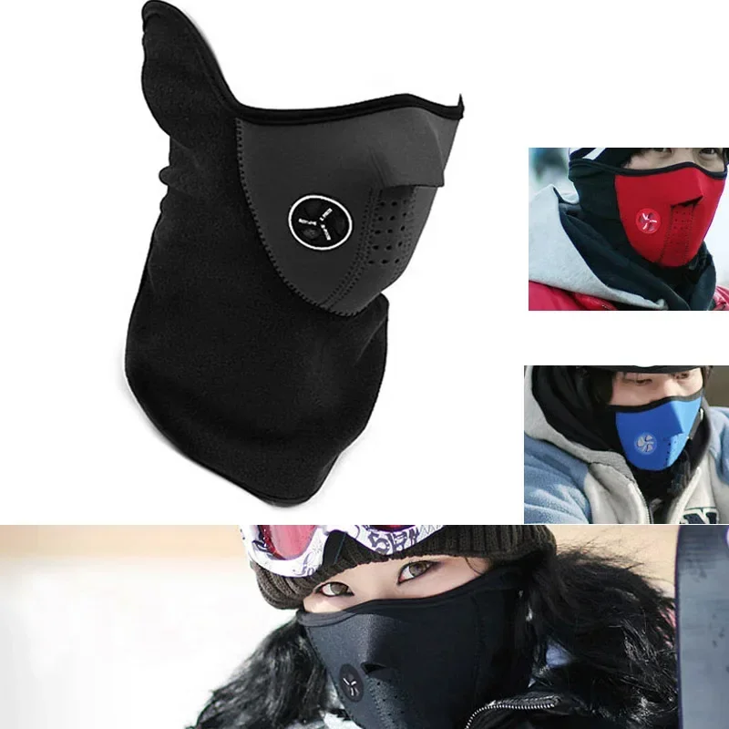 Maschere per sport all\'aria aperta invernali New Winter Motorcycle Fleece Thermal Face Mask passamontagna antivento Keep Warm Riding Face Shield