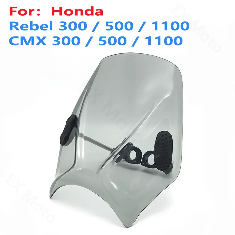 

Motorcycle Windshield Windscreen Universal For Honda REBEL CMX 300 500 1100 CMX1100 CMX300 CMX500 2017- 2024 2000 2021 2022 2023