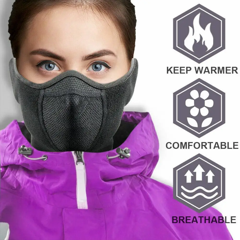 Winter Windproof Mask Outdoor Fishing Sports Running Cycling Ski Warm Face Cover Polar fleece Half Mask Ear Protection