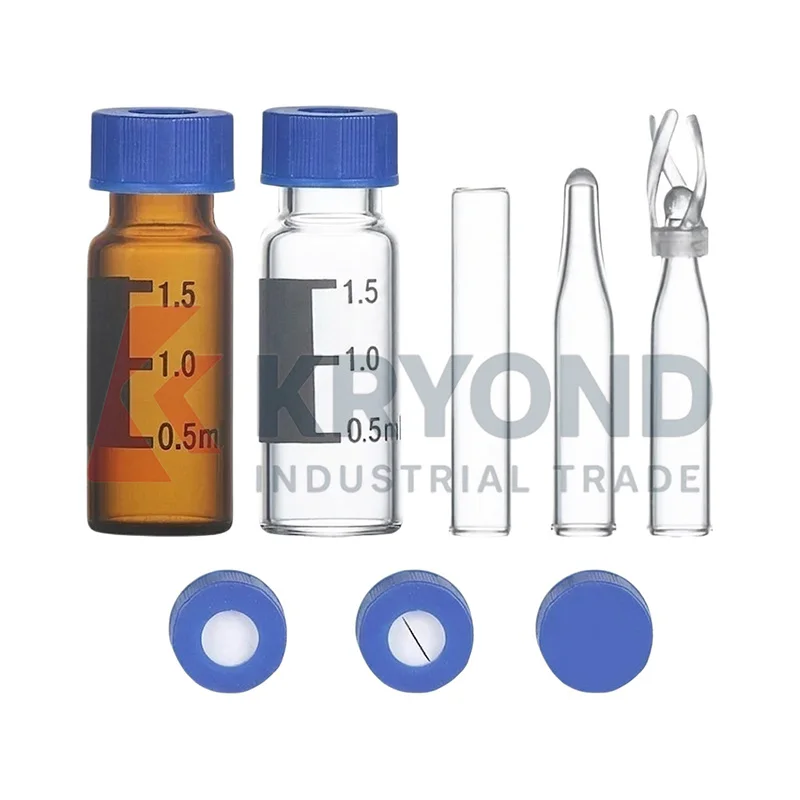 Generic 1.5mL 2mL Clear Brown Glass Chromatography Vials with Scale Screw Cap HPLC GC Lab Sample Storage Vial Product 100PCS view 2