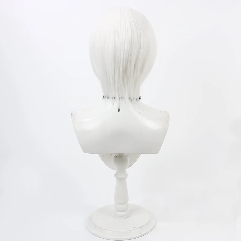 Game Hazbin Rosie Cosplay Anime Hotel Rosie Cosplay Wig Short White Heat Resistant Synthetic Hair Halloween