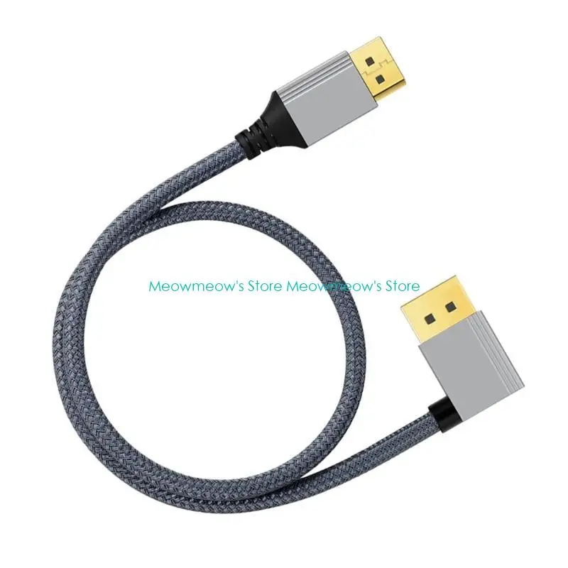 W91A 4K60HZ سلك الفيديو مع محول الزاوية اليسرى 4K UHD DisplayPort1.2 يدعم الكبلات 21.6 جيجابت في الثانية نقل النطاق الترددي