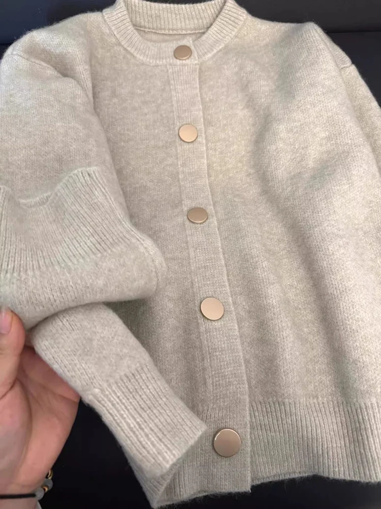 Cardigan en tricot pour femmes, Style coréen doux et paresseux, col rond, simple boutonnage, pulls décontractés, Y2K, doux, Preppy, automne