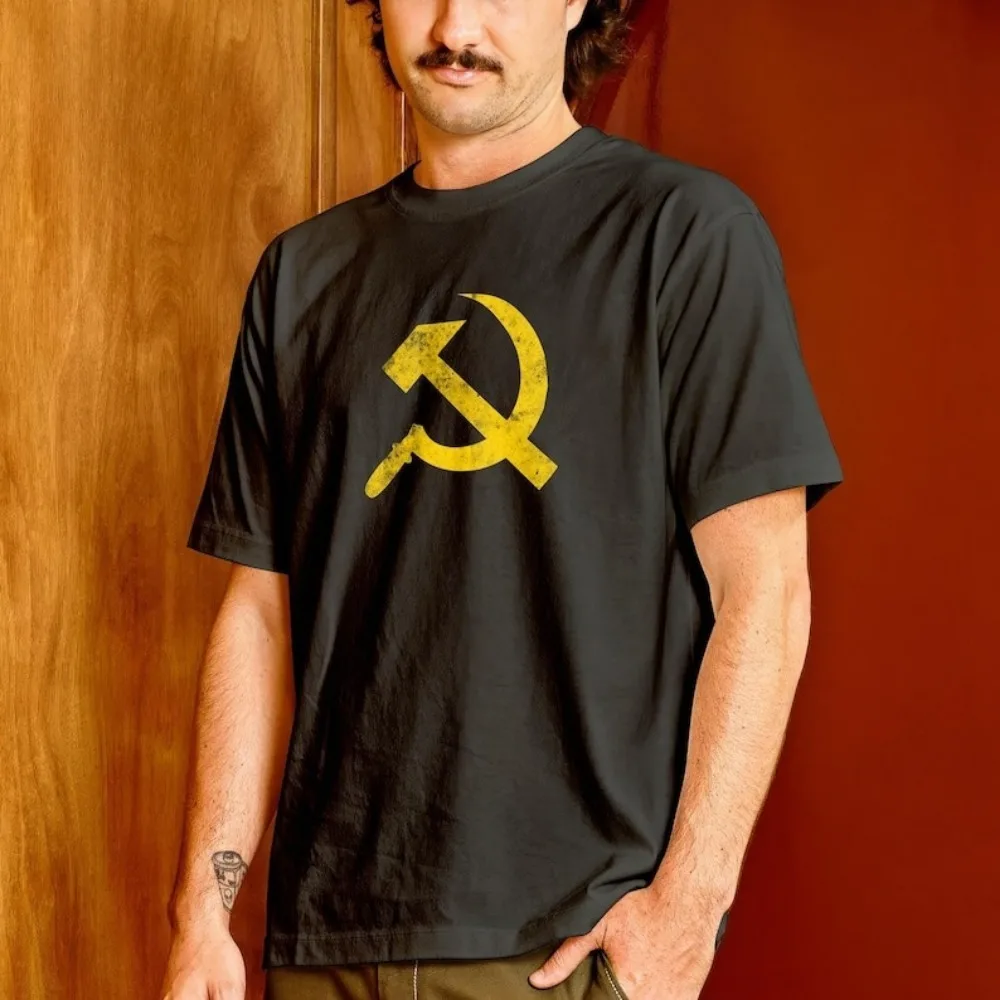Hammer & Sickle Shirt Communist CCCP Marxist Tee Cotton Printed Gift Idea Clothes Top Graphic T Shirts New Casual Simple