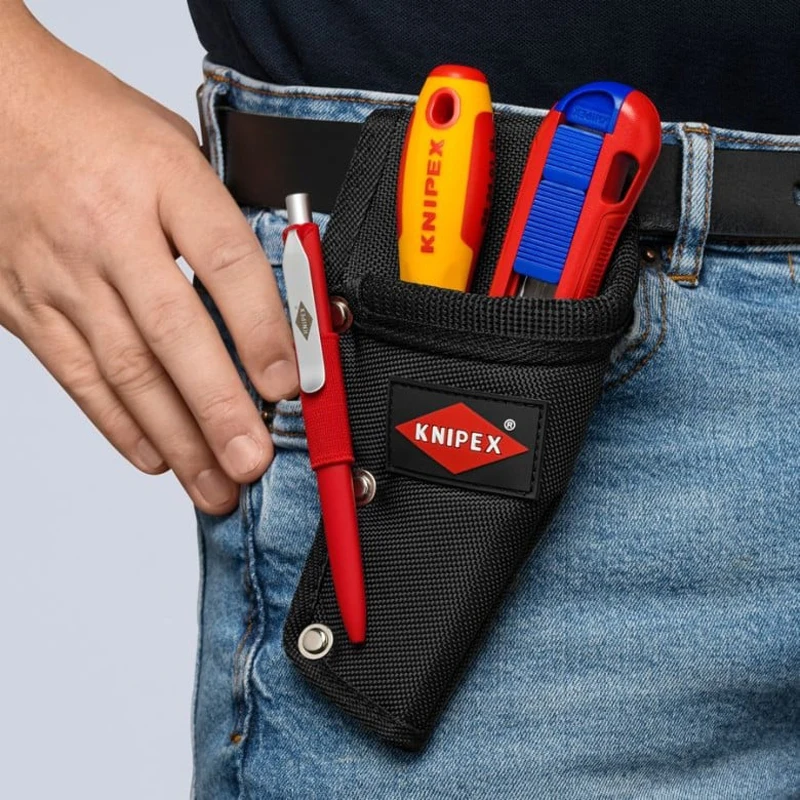 KNIPEX 00 19 75 LE Multi-purpose Belt Pouch Black Lightweight Polyester Belt Pouch Tool with Pen Compartment