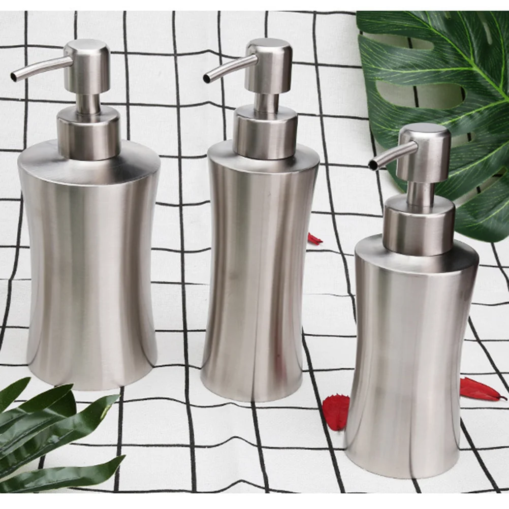 

1Pc 304 Stainless Steel Lotion Bottle Soap Dispenser Hand Bathroom Refillable Soap Shampoo Lotion Bottle (Silver, 250ml)