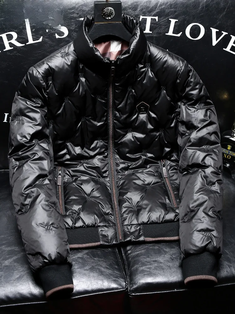 ZhanChao Brand High-End Embroidered Stand Collar ort Men's down Jaet Lightweight Casual Mid-Year Winter New Sle