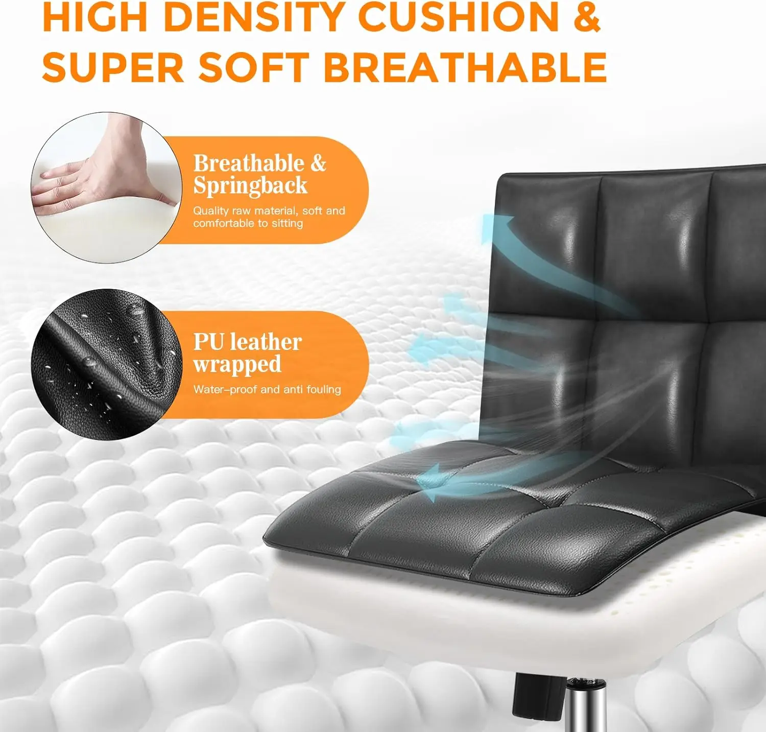 Chaise de Bureau à Roulettes avec Support Arml Ba, Fauteuil Roulant Confortable et Réglable à-360 °