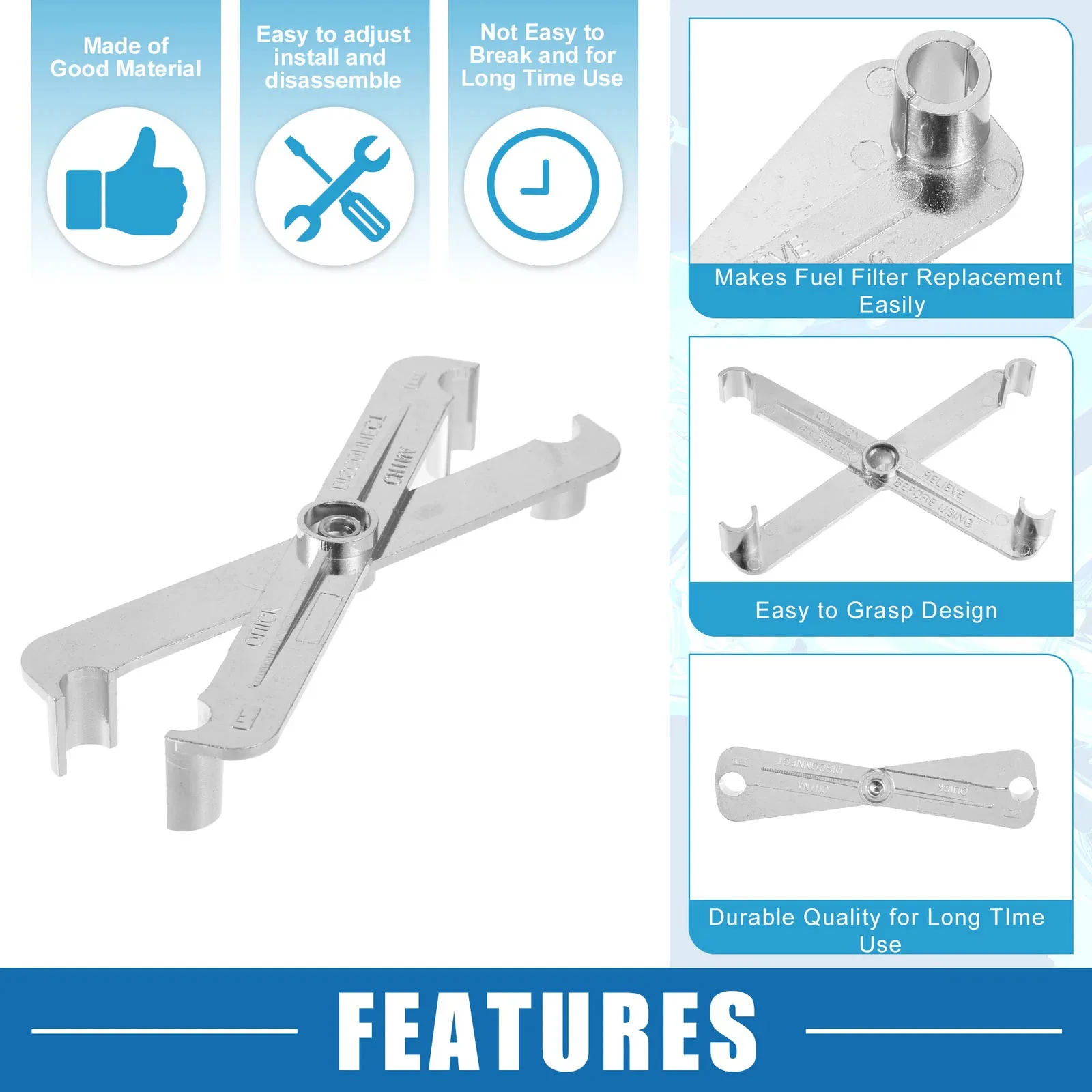 1pack Steel  Fuel Line 3/8-Inch and 5/16-Inch Quick Disconnect Tool Kit Fuel Line Removal Tool Truck Car Auto Accessories