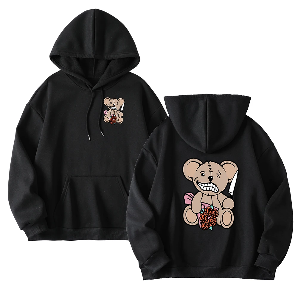 

Толстовки XPLR Bear Merch, зимняя Милая уличная одежда с капюшоном и длинным рукавом, новая толстовка с логотипом Y2K