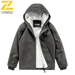 Casaco masculino solto acolchoado espesso, jaqueta de trabalho quente, roupa casual para viagem ao ar livre, nova, outono e inverno, 2024