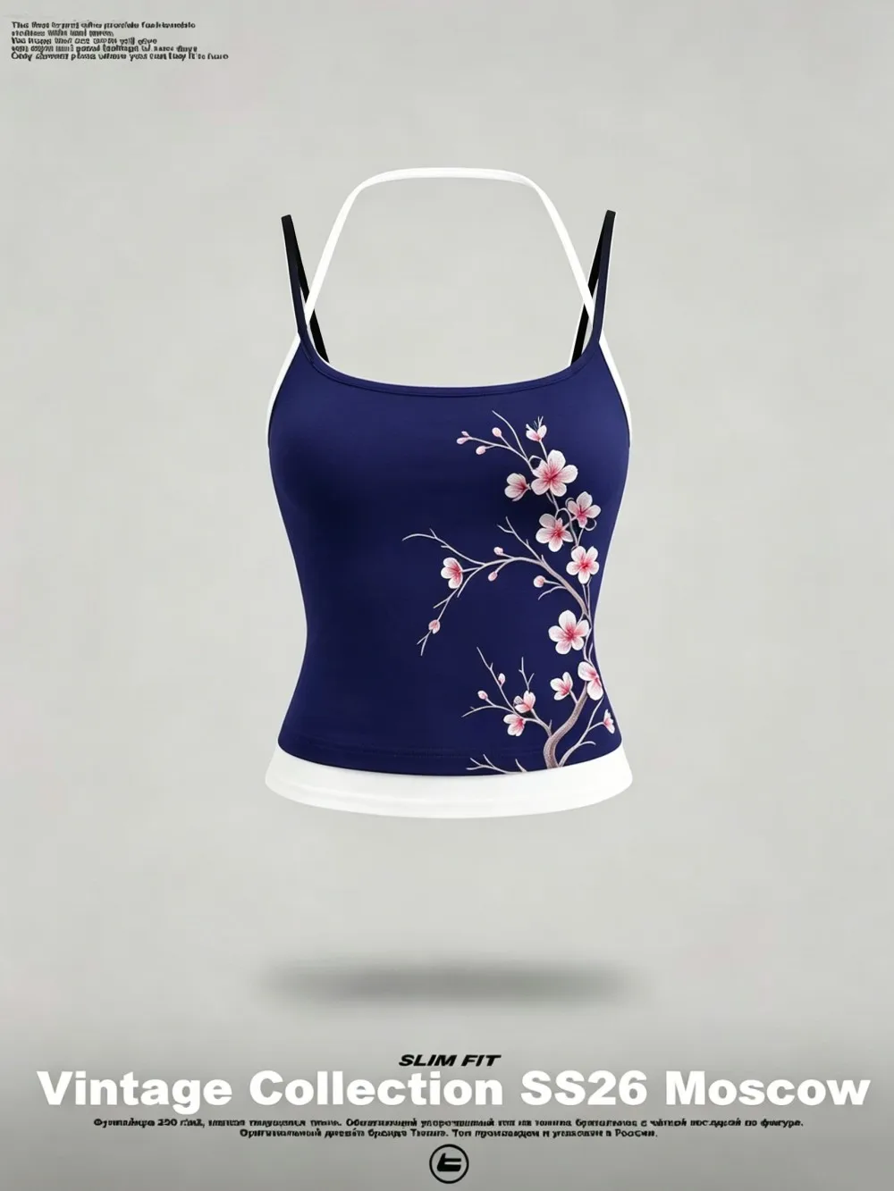 Cherry Blossom Branch Flowers Prints Tank Tops Summer Women Camisole Soft Slim Fake Two Piece Sleeveless Sexy Thin Woman Vest