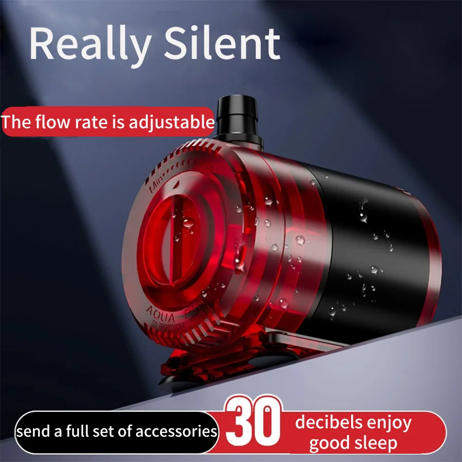 

220-240V Fish Tank Small Water Pump Circulation Pump Aquarium Submersible Water Pump Change Water Adjustable Flow Silent