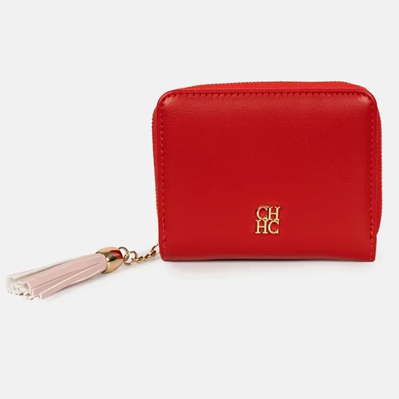 CH  Small  Zipper Wallet Simple Fashionable Daily Commuter Tassel Decoration Womens Short Coin  Purse