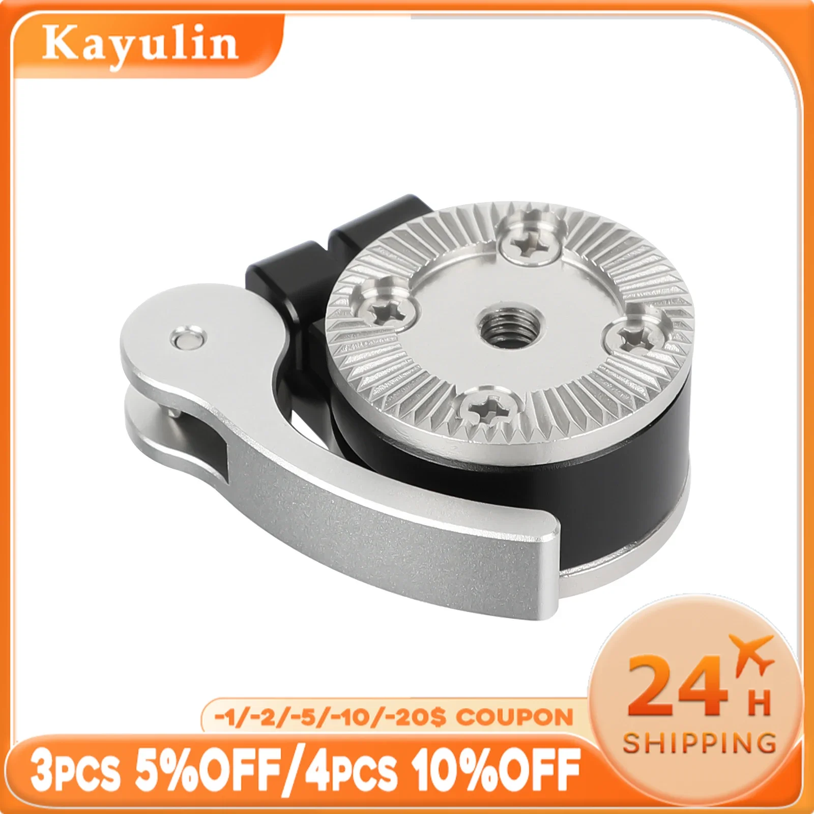 Kayulin Quick Adjust Dual-Sided  Rosette Adapter with M6 Female and Male Mounts For Camera Handgrips Cage Rig Arm