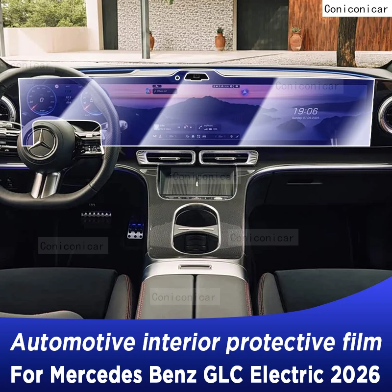 

For Mercedes Benz GLC Electric 2026 Panel Dashboard Navigation Automotive Interior Protective Film TPU Transparent Anti-Scratch