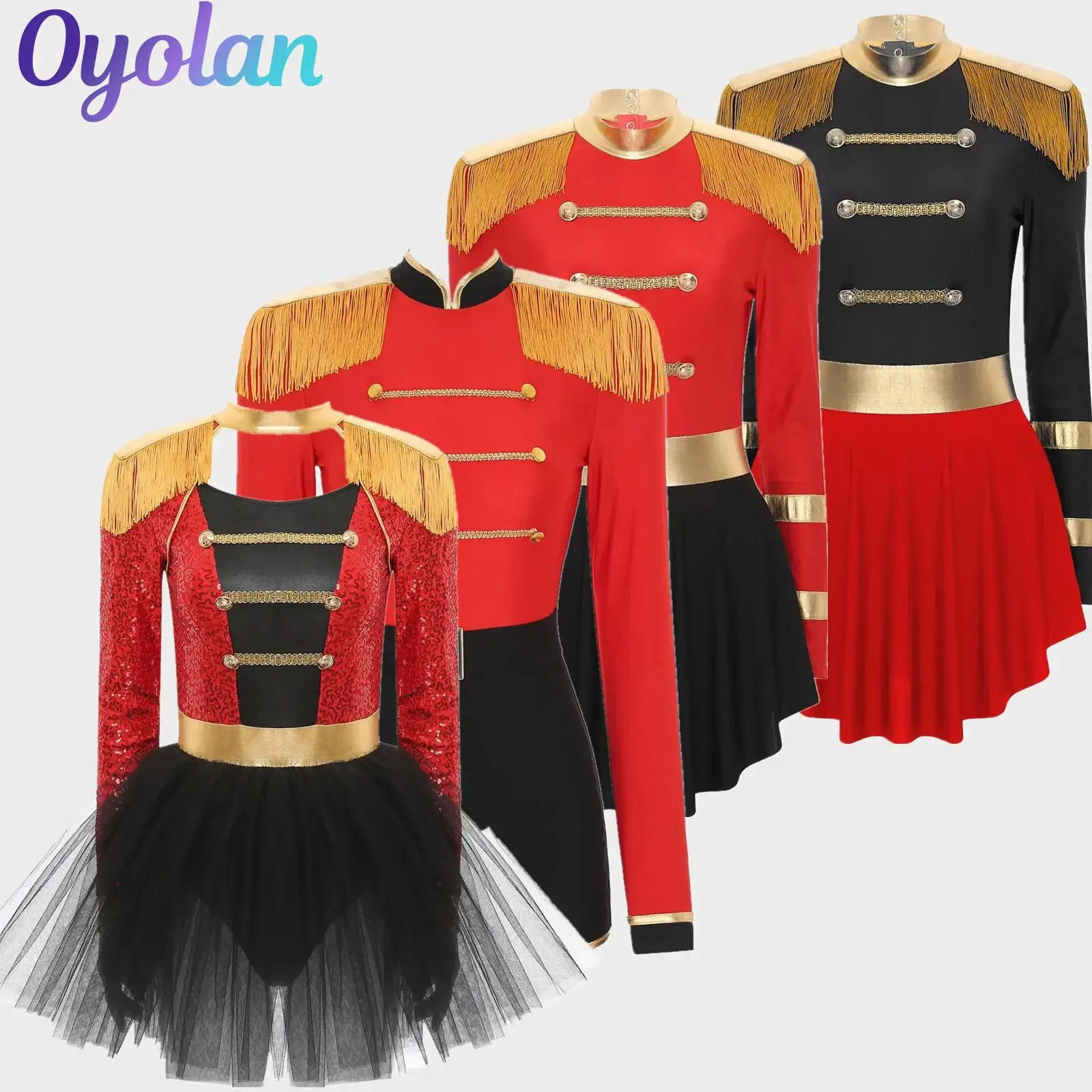

Womens Circus Ringmaster Lion Tamer Magic Clown Showman Cosplay Outfits Dress Up Director Outfits Fringe Leotard Bodysuit Dress