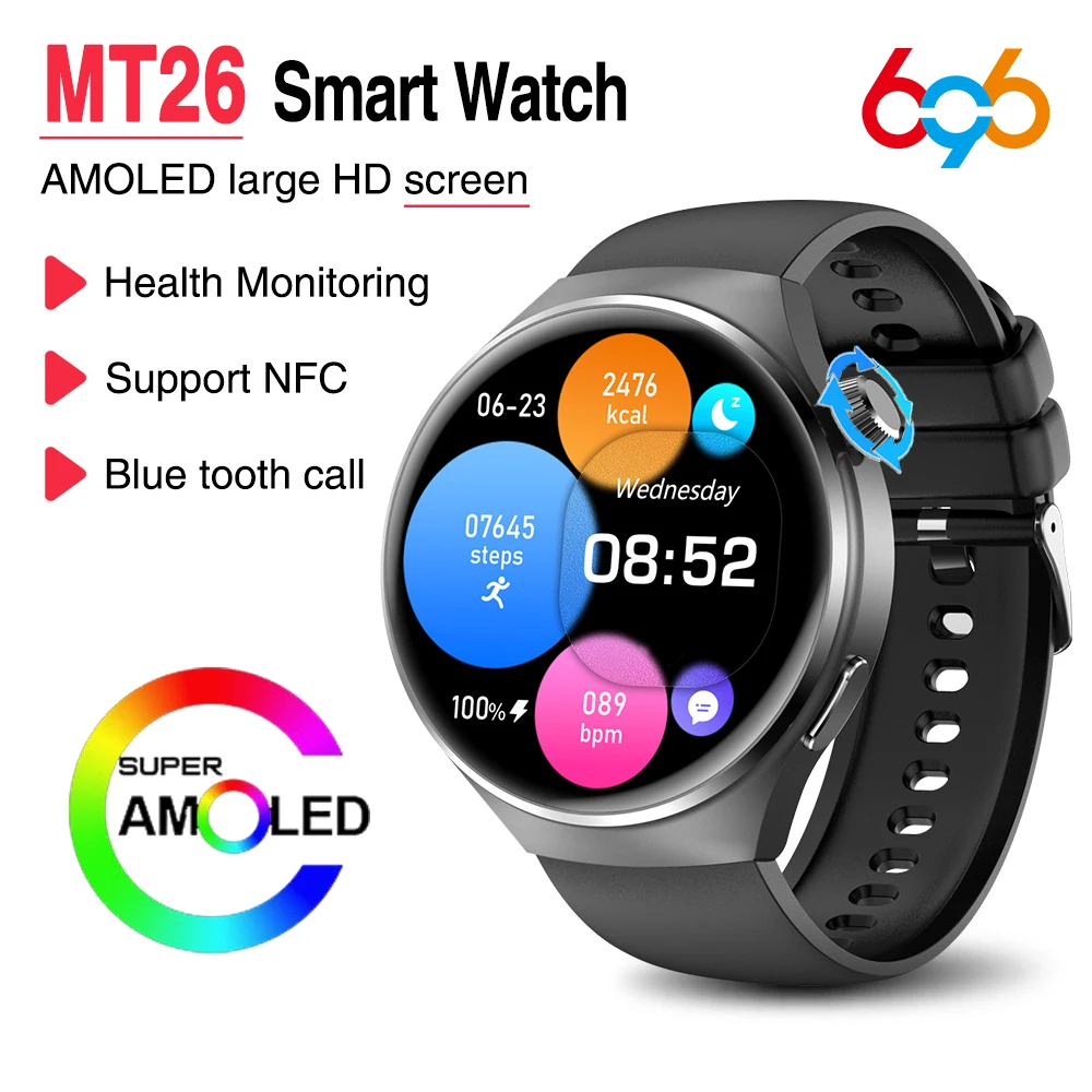 

1.43" AMOLED Screen Blue Tooth Call Sports Fitness Smart Watch NFC Heart Rate Health Monitoring Wireless Charge Smartwatch