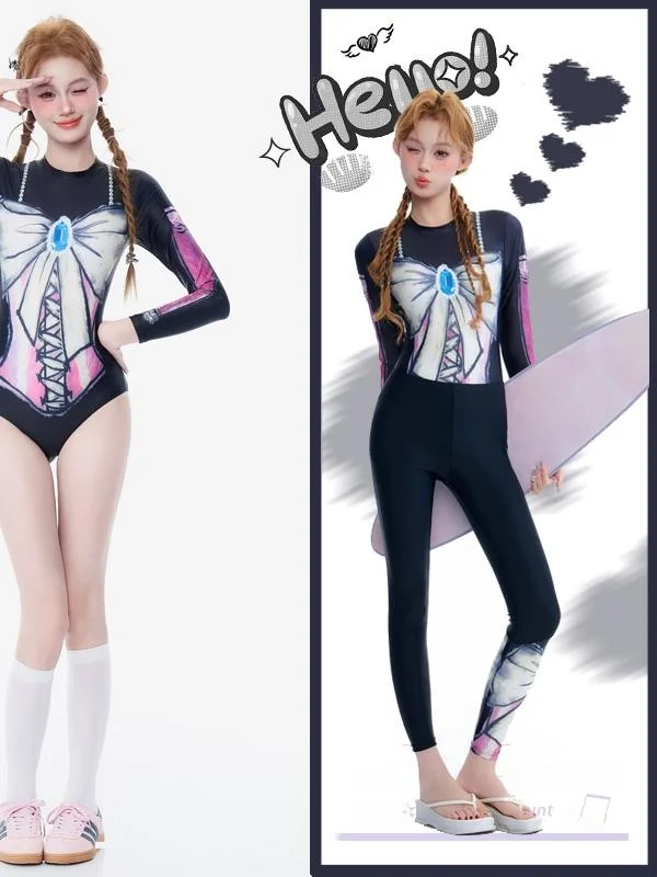 

Retro Sle Teen Girls Swimsuit Sexy Slimming Cover up Hot Spring Vaion Swimwear Sweet And Spicy Girl Design