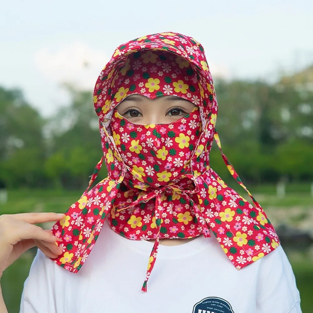 

New Wide Brim Tea Picking Cap Ear Flap Neck Cover Protective Cover Hat Shawl Mask Anti-UV Sun Hat Outdoor Sports