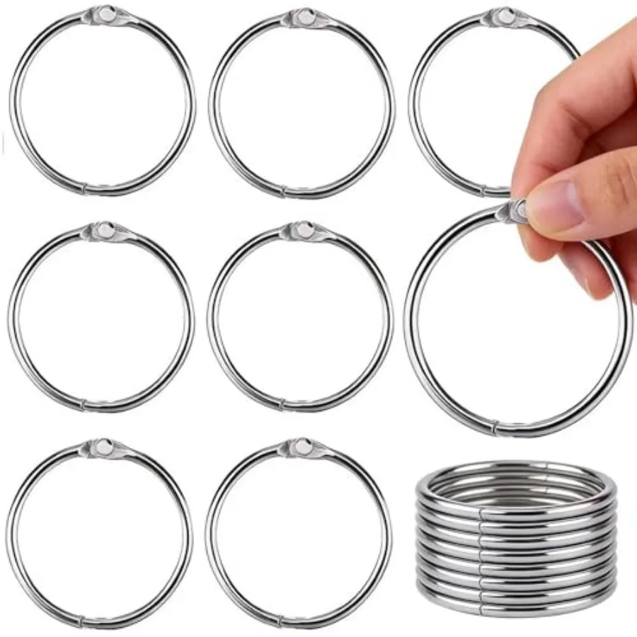 

10 Pack Loose Leaf Binder Rings Nickel Plated Book Rings Key Chain 3.5 Inches 10 Pack