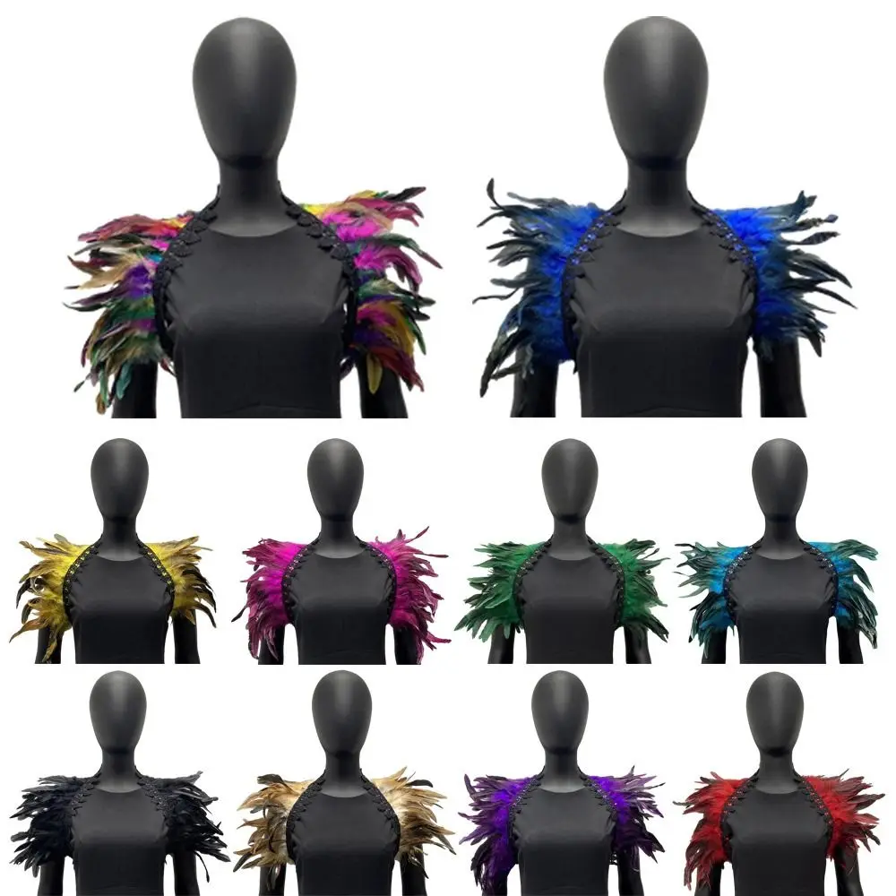 Gothic Natural Feather Shawl Feather Scarf Halloween Carnival Party Costume Role Play Holiday Party Bar Stage Costumes Props