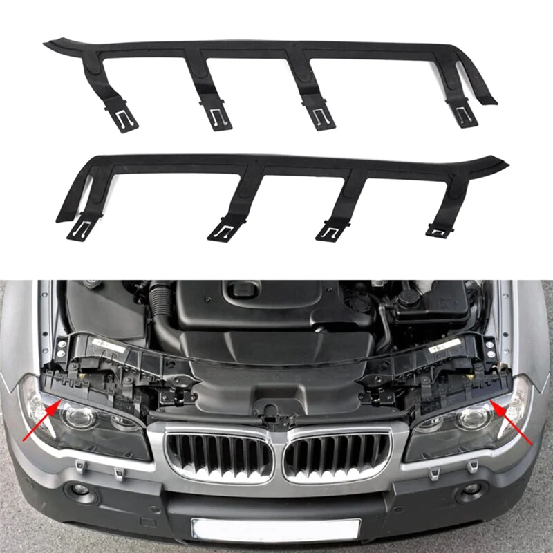 1 Pair Front Headlight Gasket Upper Bracket ABS Car Accessories Fit For BMW X3 E83 2004-2010 63126939273 63126939274 - view 2