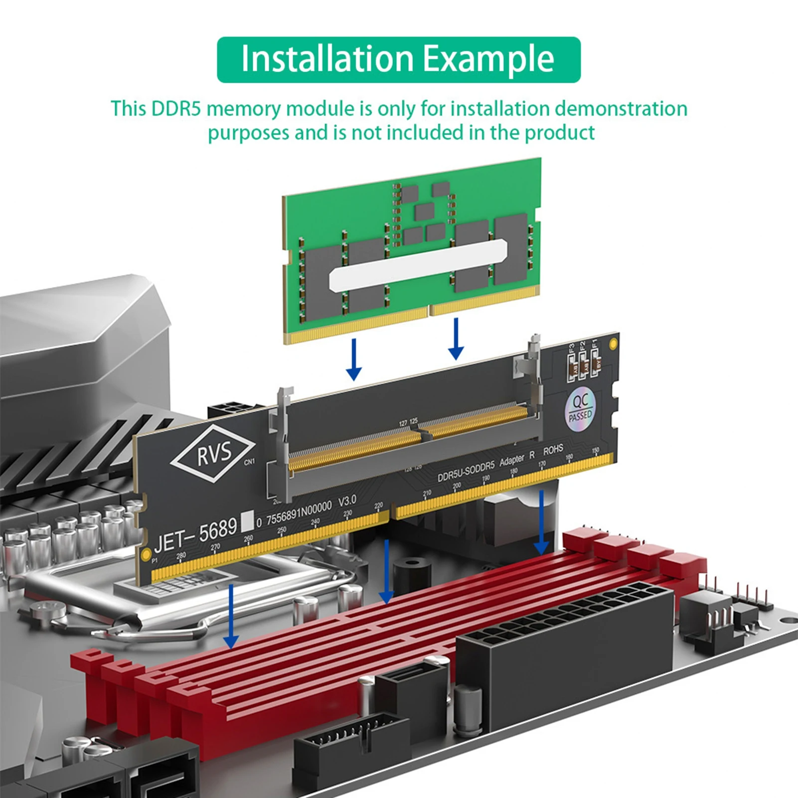 adaptador-de-memoria-ddr5-u-dimm-para-so-ddr5-rvs-conversor-de-laptop-para-desktop-para-reparo-e-manutencao-de-computadores