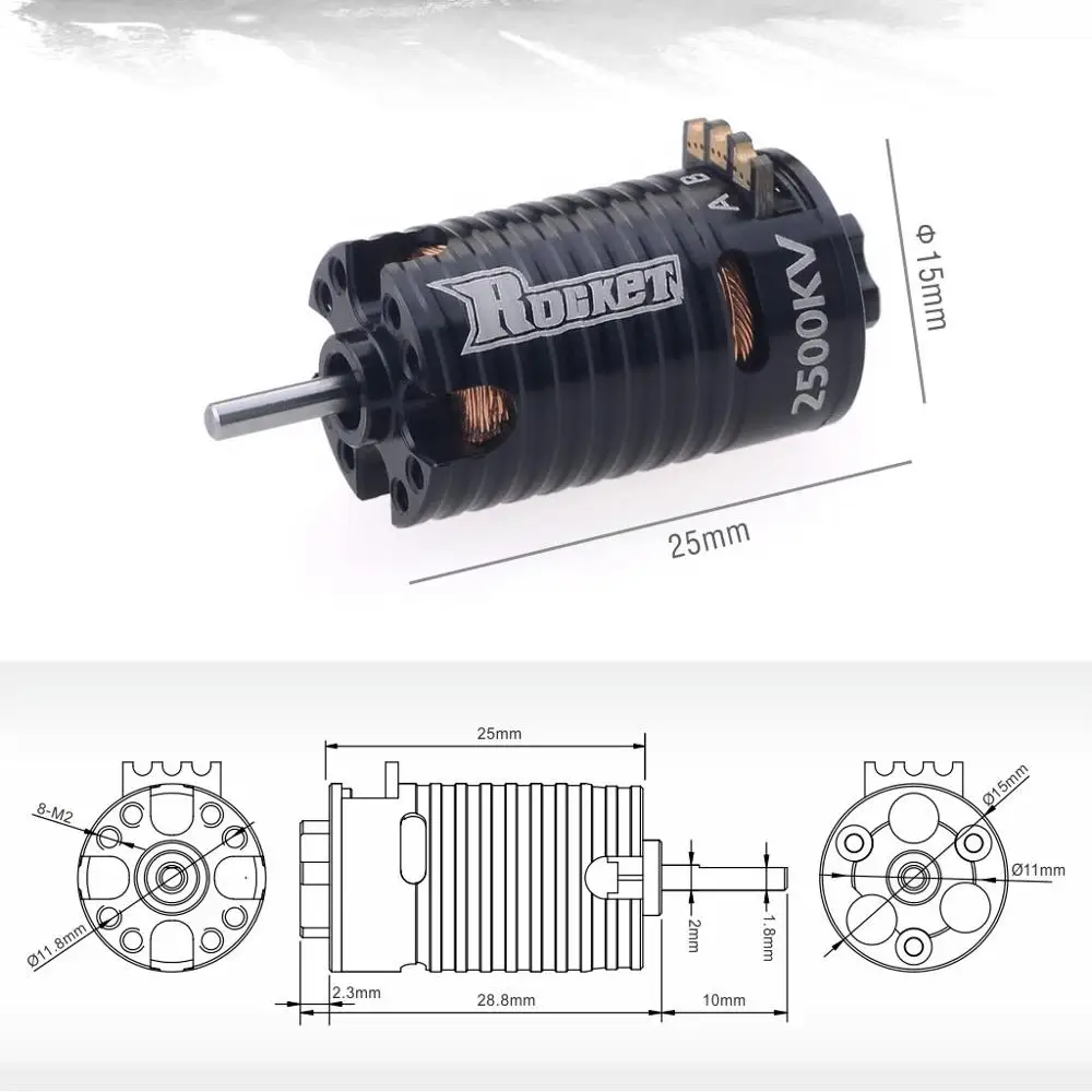 Rocket Mini 1410 2500KV 3500KV Brushless Motor w/18A ESC for Kyosho Mr03 Atomic DRZ 1/24 1/28 1/32 RC CarLED Programming Card