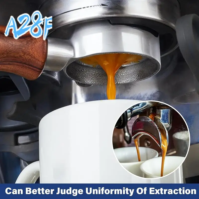 

A28F-54Mm Bottomless Portafilter,Replacement For Portafilter,Made Of Stainless Steel And Solid Wood.Portafilter Bottomless Durab
