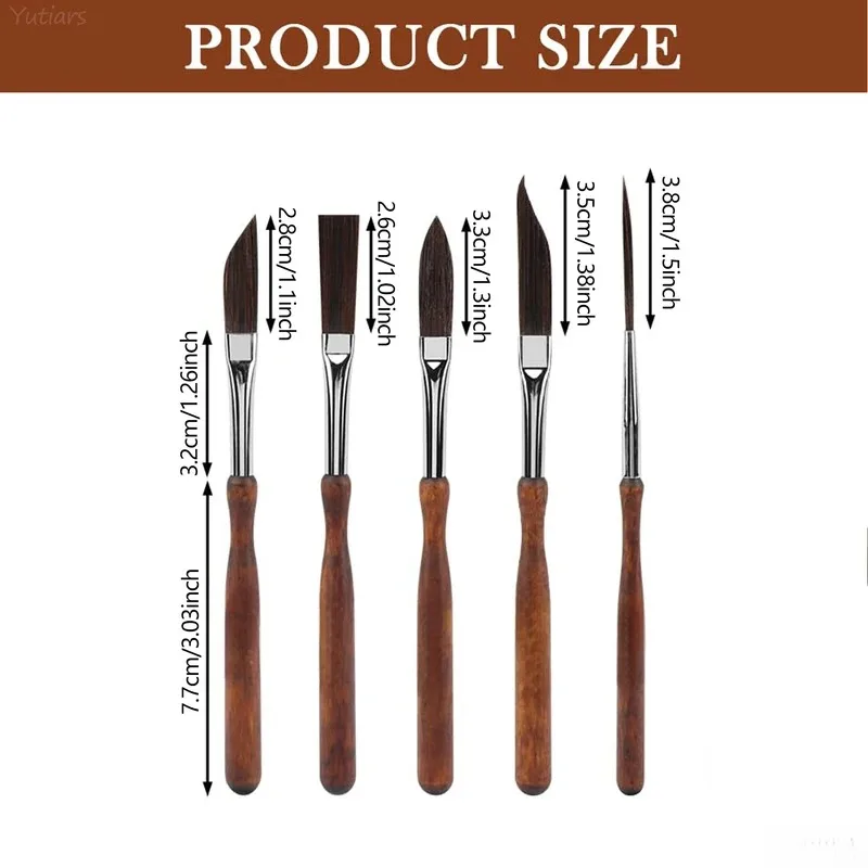 5Pcs High Detail Pinstriping Brushes, Premium Hand-painted Art Brushes for Watercolor Oil Painting DIY Crafts